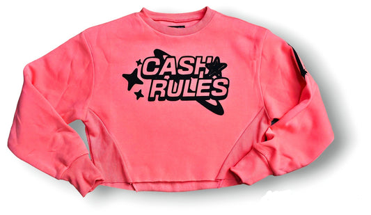 Copy of Women's Pink Crop "CASH RULES" Sweater
