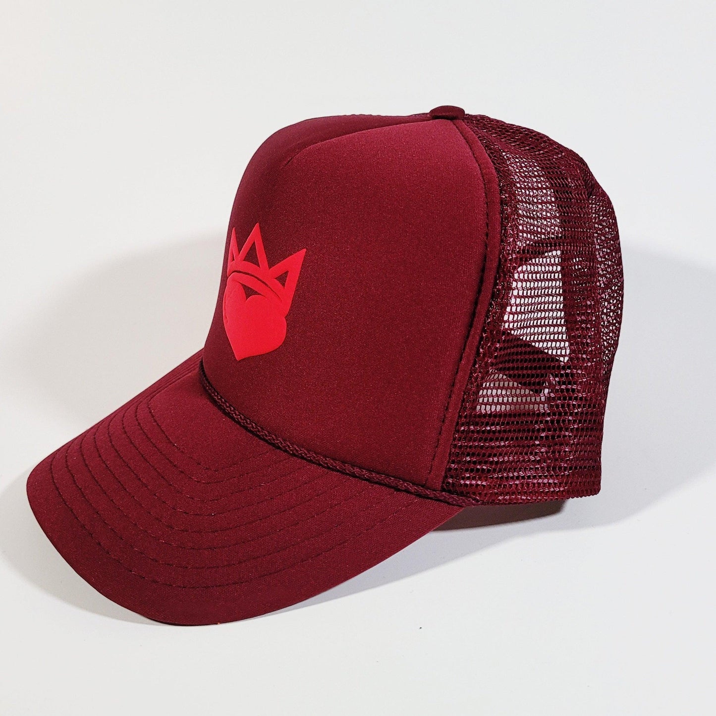 Maroon & Red "King/Queen Of Hearts" Trucker Hat - Official Crown Store